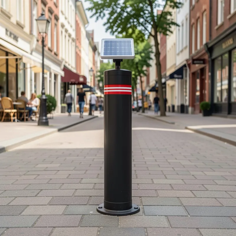 Borne escamotable solaire autonome : guide site isolé 2026