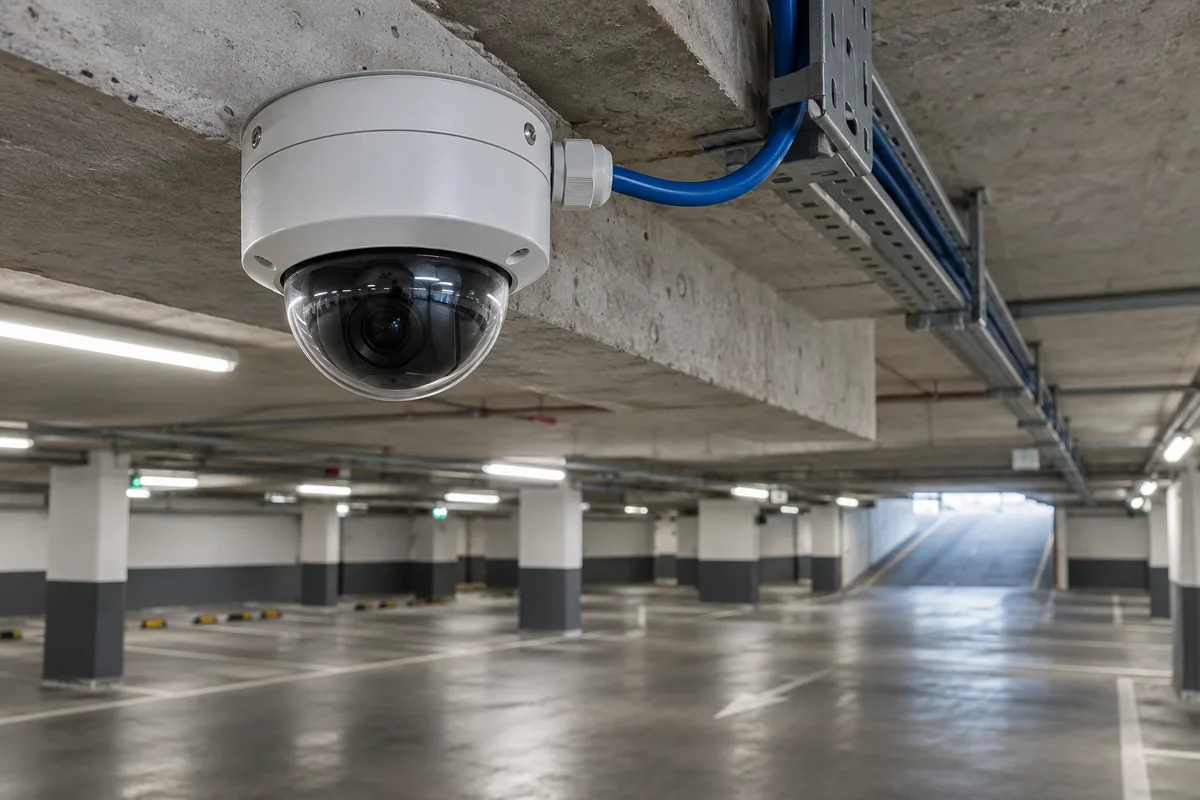 Caméra PoE : installer la vidéosurveillance d'un parking